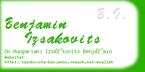 benjamin izsakovits business card